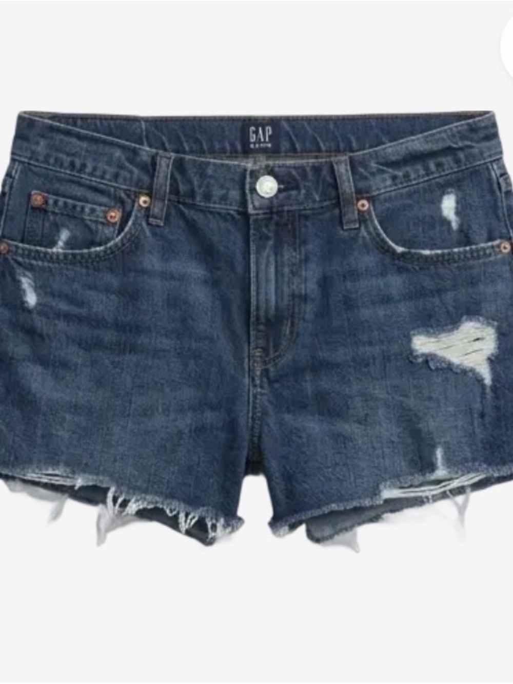 GAP Dark Blue Distressed Denim Cutoff Shorts